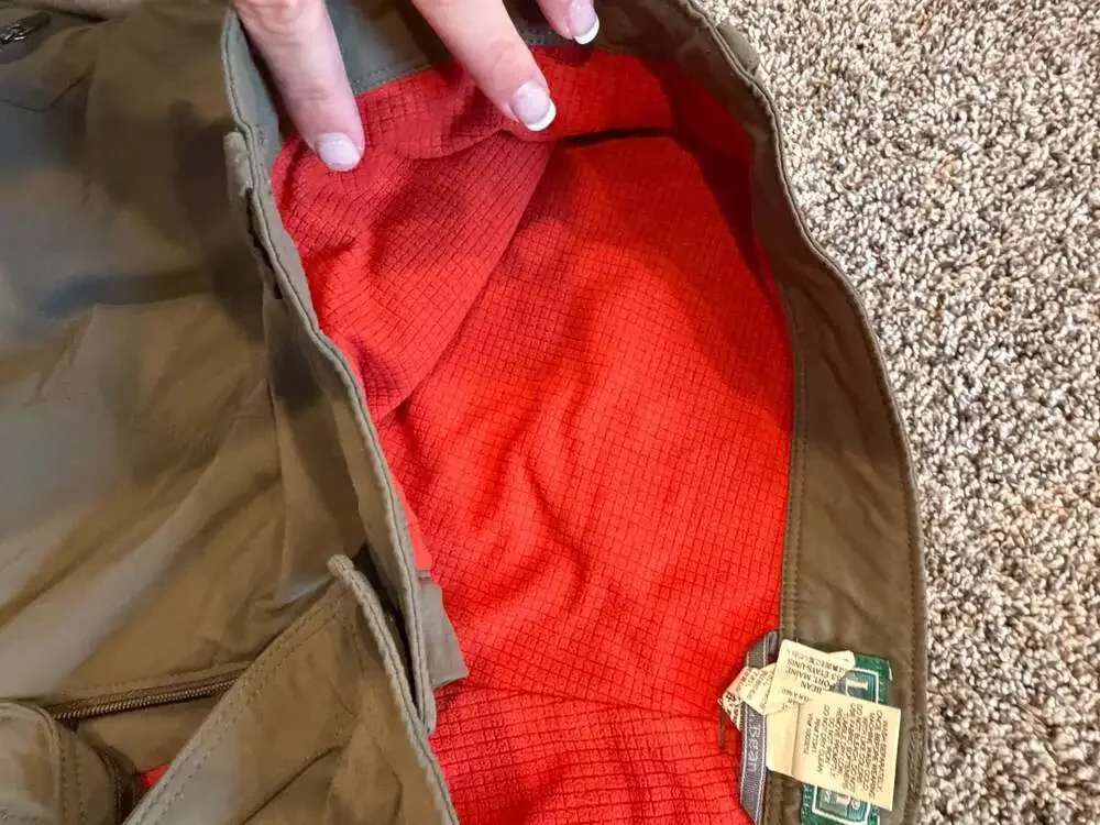 L.L.Bean Men's Fleece-Lined Hiking Cargo Pants Olive Green Size 38x30